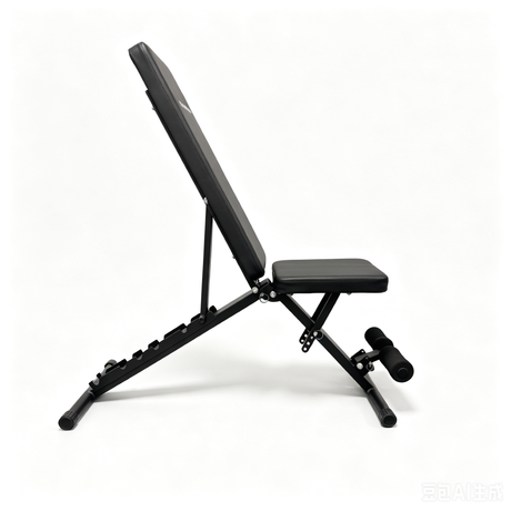 BrainGain Core Bench side profile with backrest upright and leg roller fitted