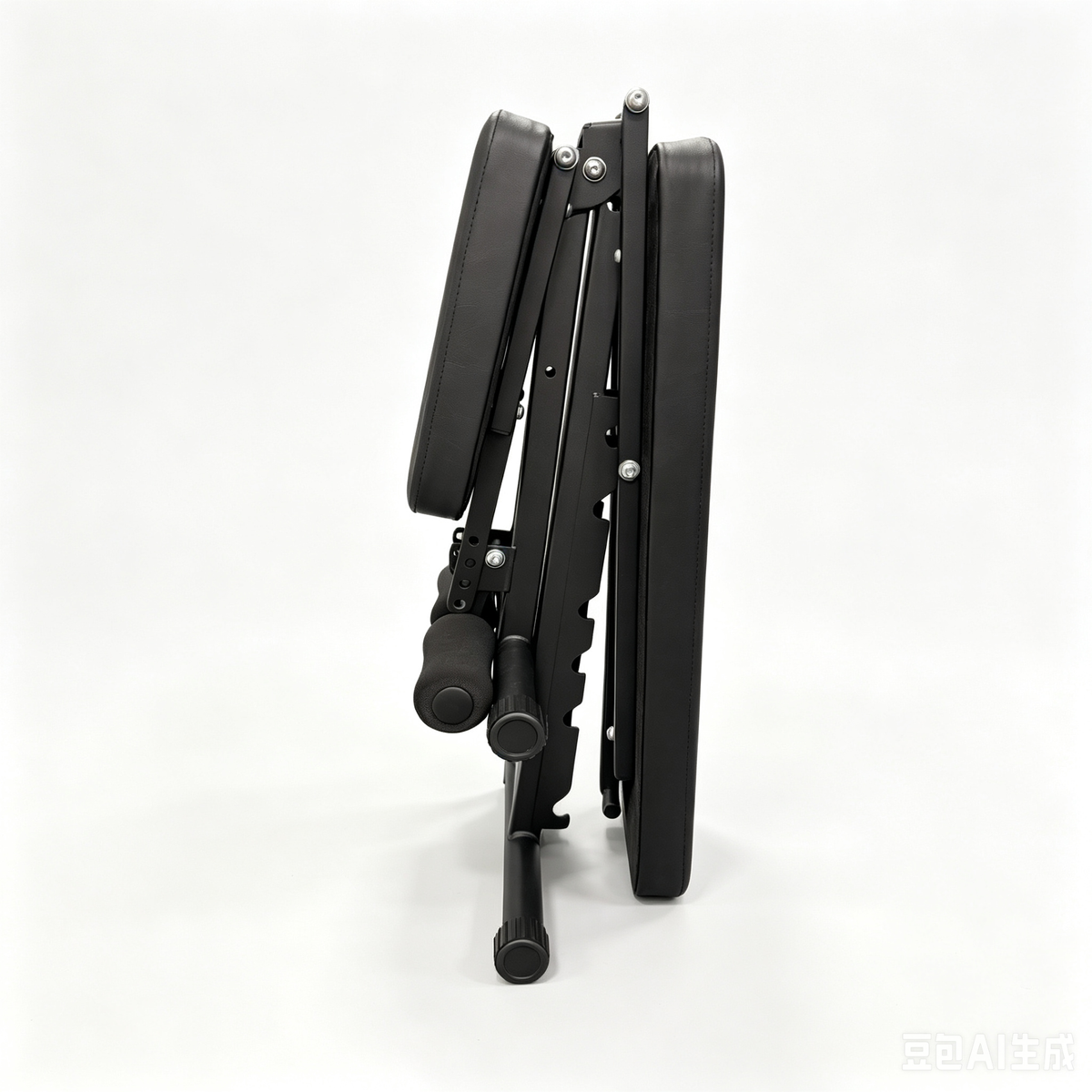 BrainGain Core Bench folded flat for storage, standing upright